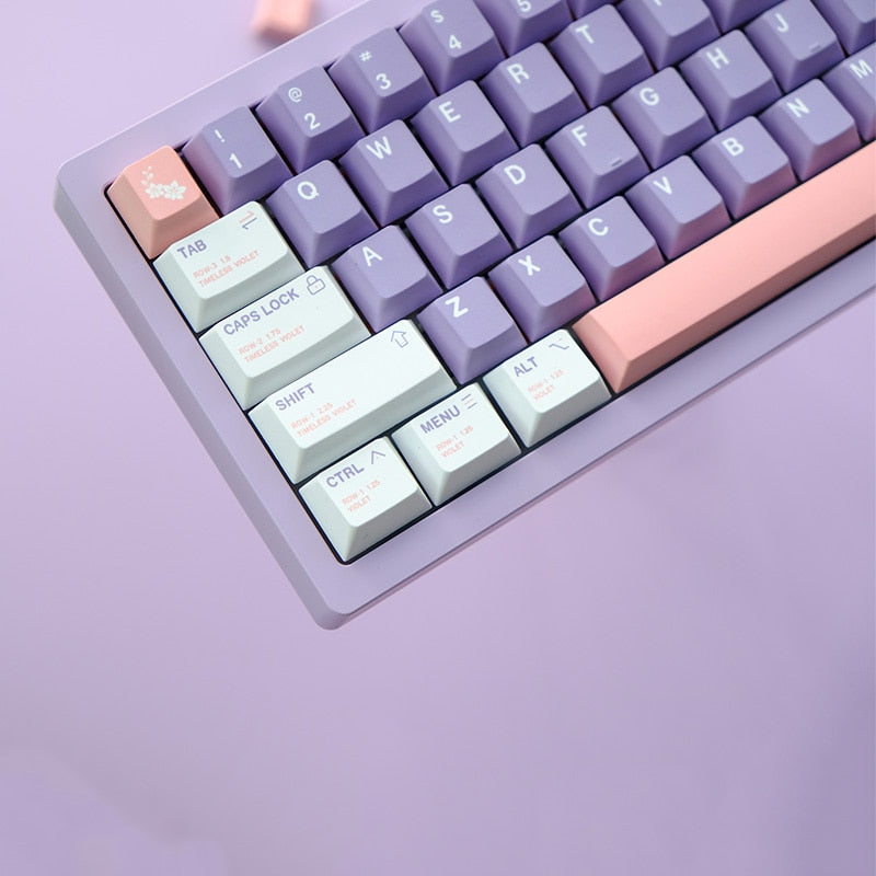 Violet Themed PBT Keycaps cherry profile