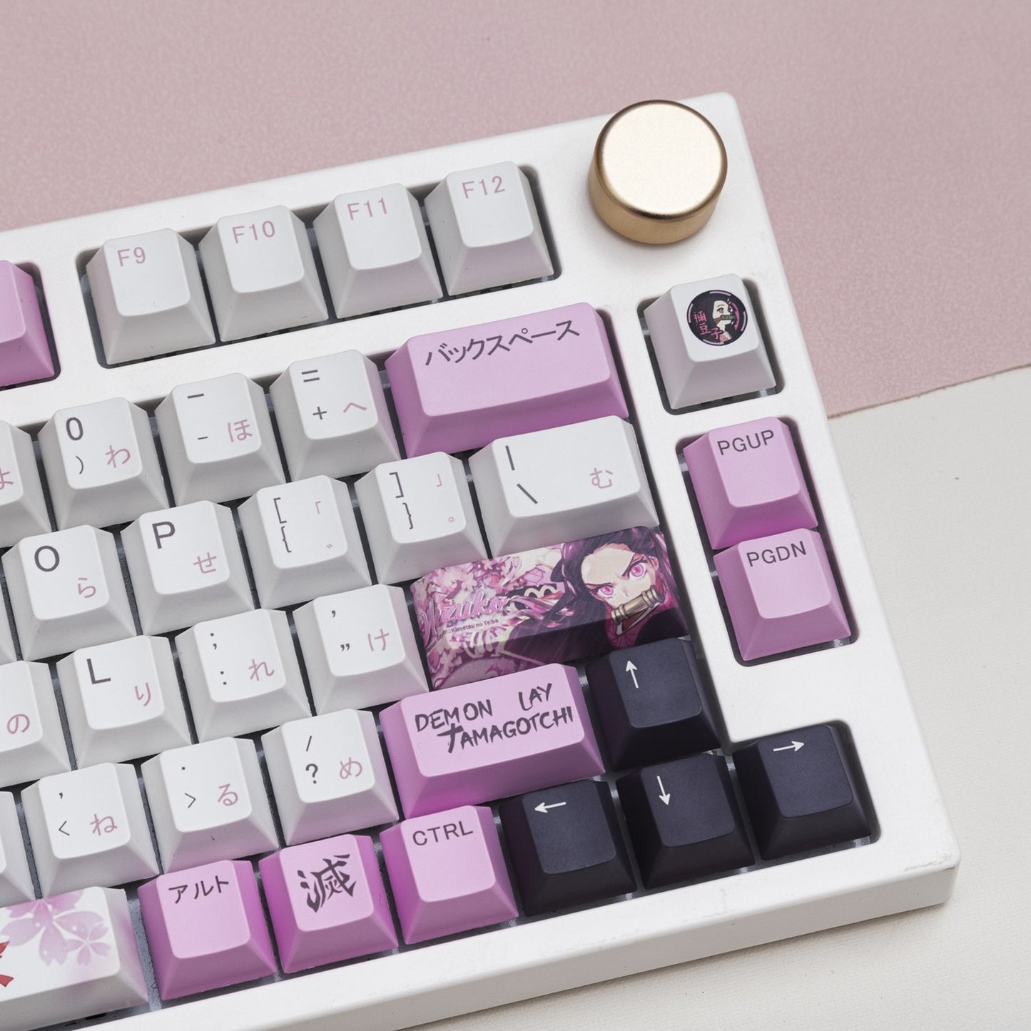 DS Nezuko PBT Keycaps الملف الشخصي الكرز