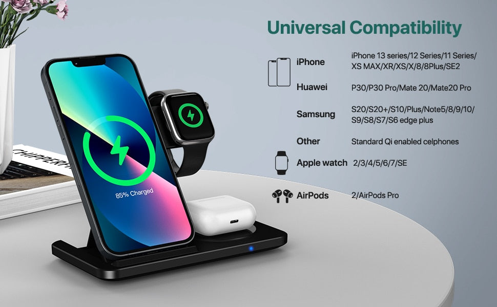 15W 3 in 1 Wireless Charger Stand