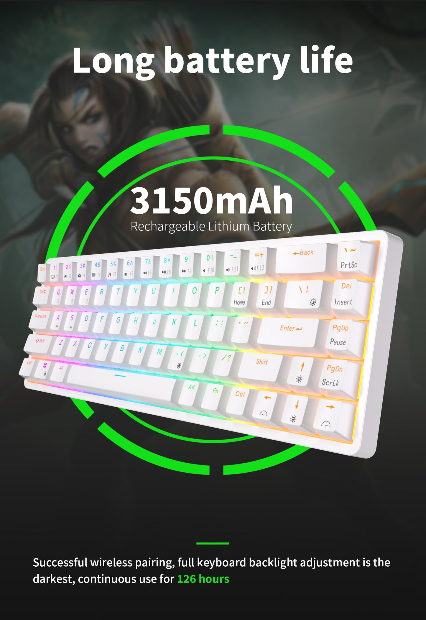 ROYAL KLUDGE RK G68 Wireless 65% Mechanical Keyboard