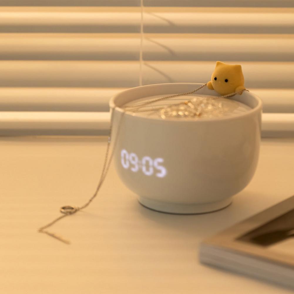 Cat Teacup Lamp Touch Sensor Nightlight with Alarm Clock