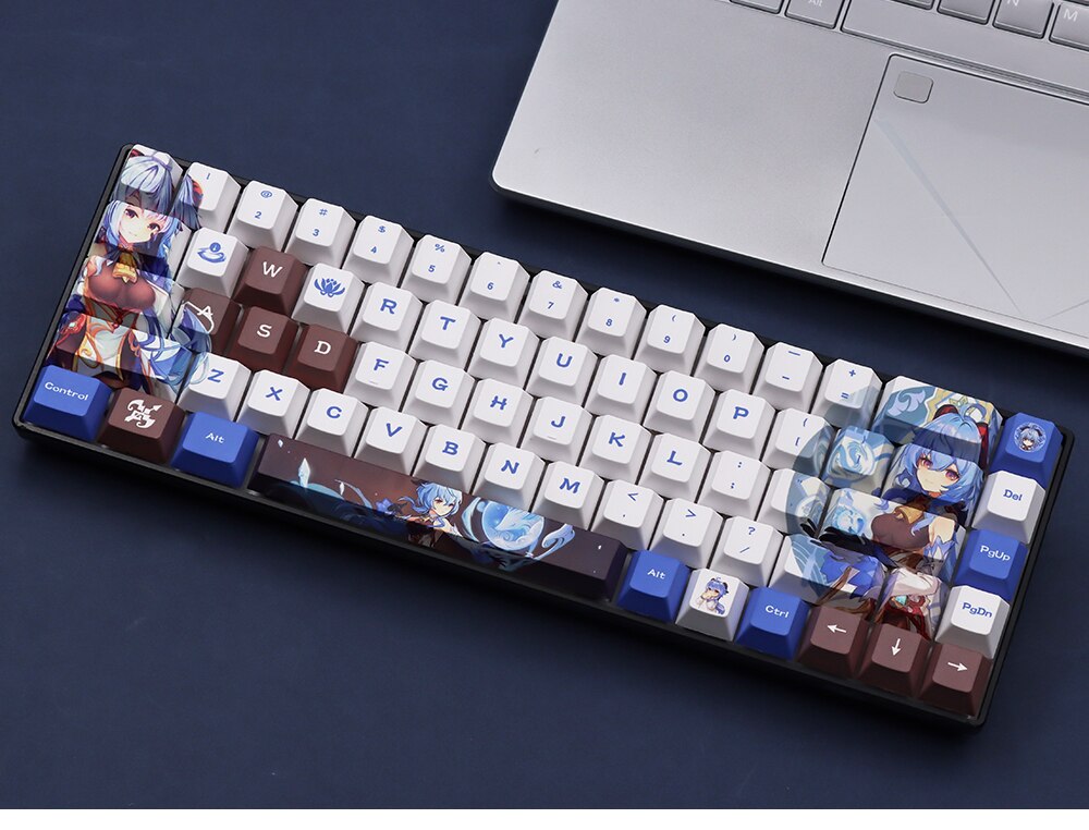 Genshin Impact Ganyu Cherry Profile PBT Keycaps