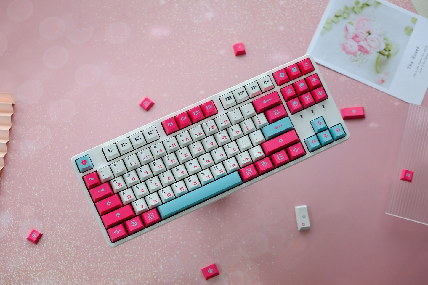 Pink Drifter PBT Keycaps Cherry Profile