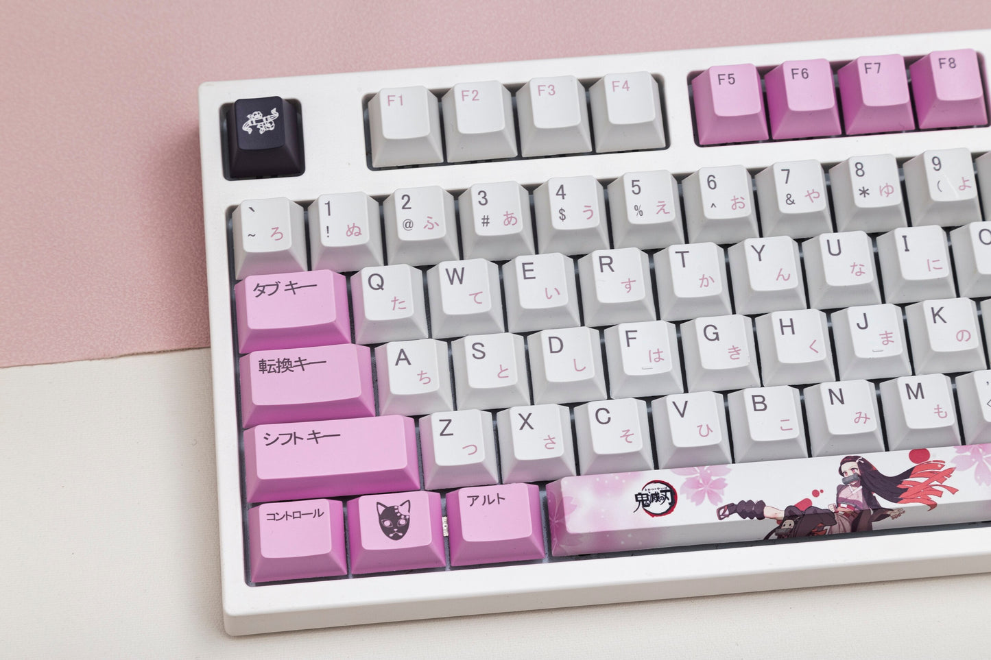 DS Nezuko PBT Keycaps الملف الشخصي الكرز