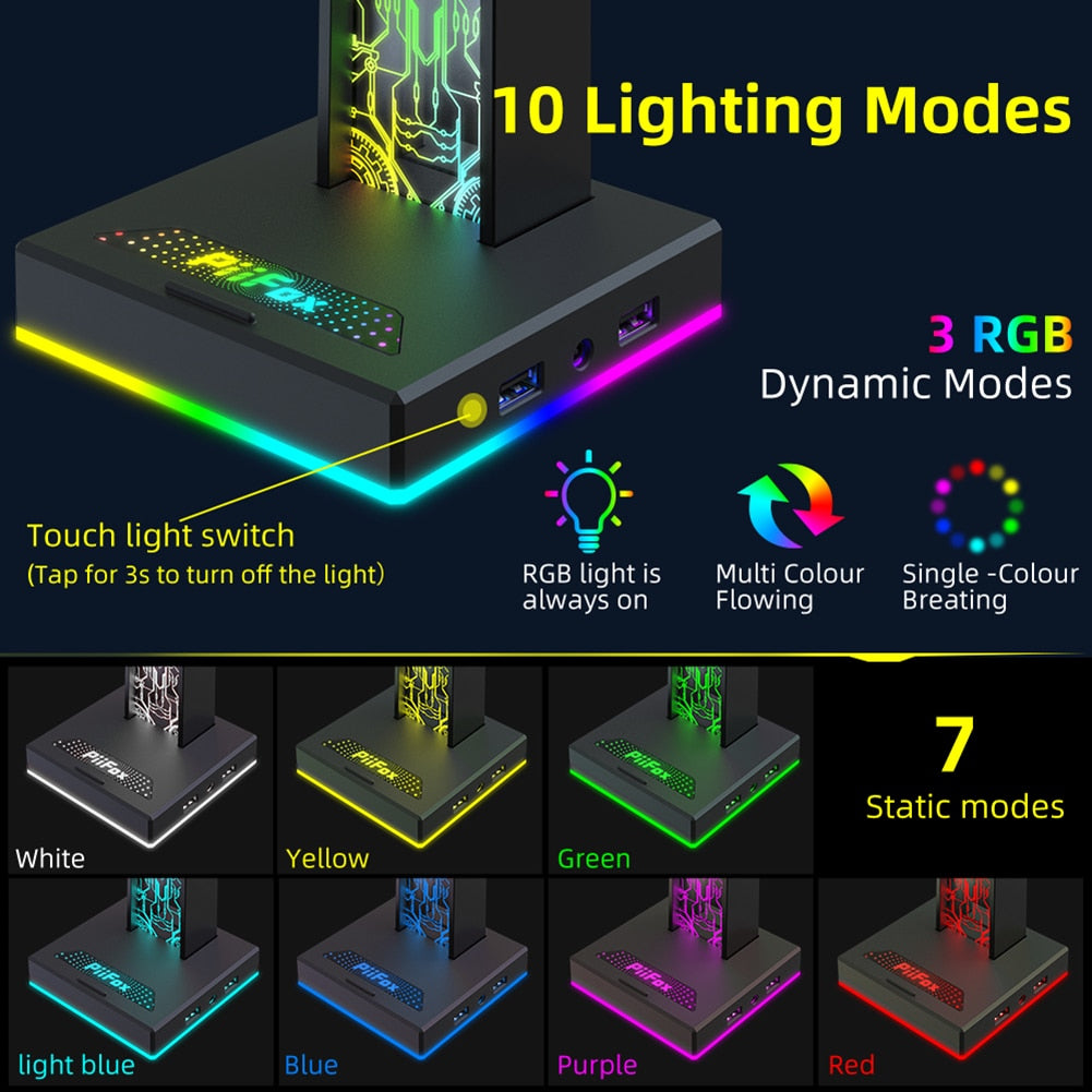 حامل سماعة الألعاب RGB