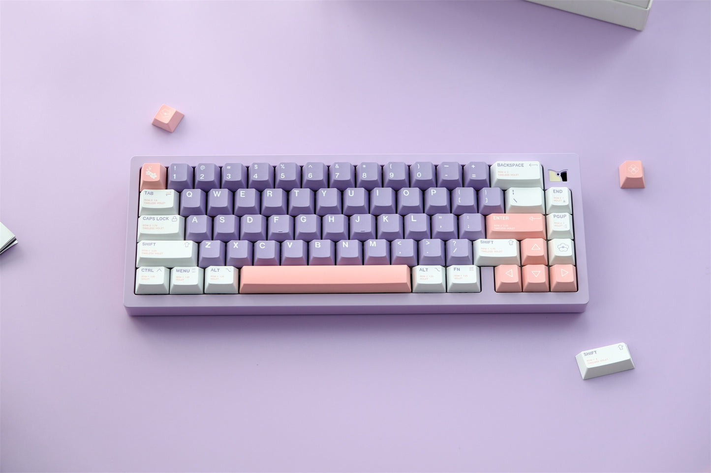 Violet Themed PBT Keycaps cherry profile