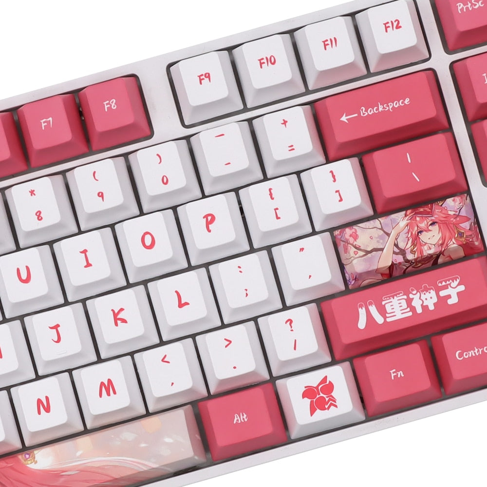 Genshin Yae Kamiko Cherry Profile PBT Keycaps