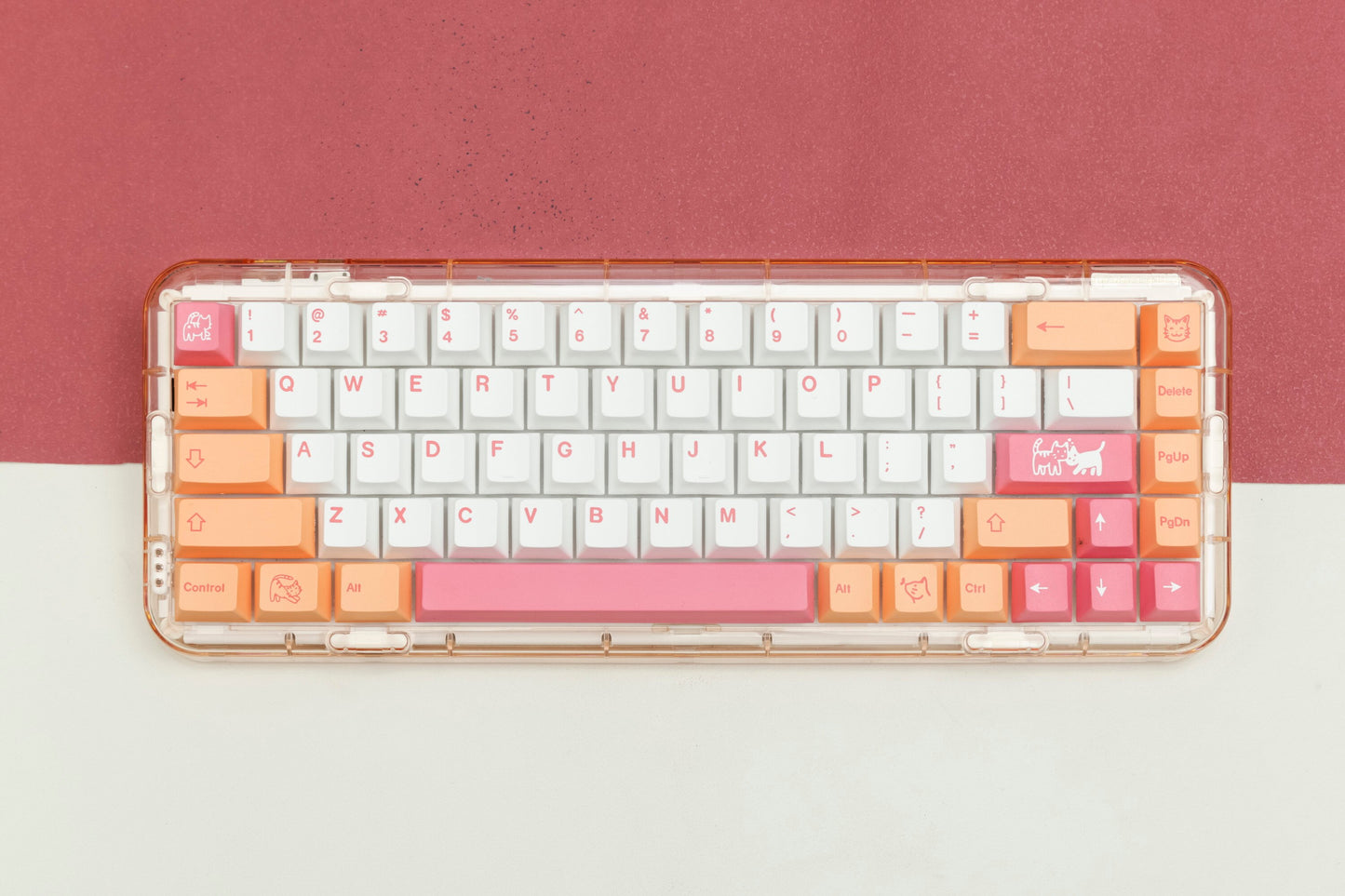 Orange Cat keycaps Cherry Profile