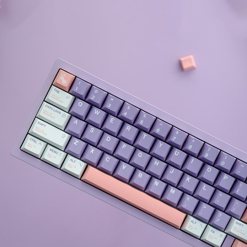 Violet Themed PBT Keycaps cherry profile