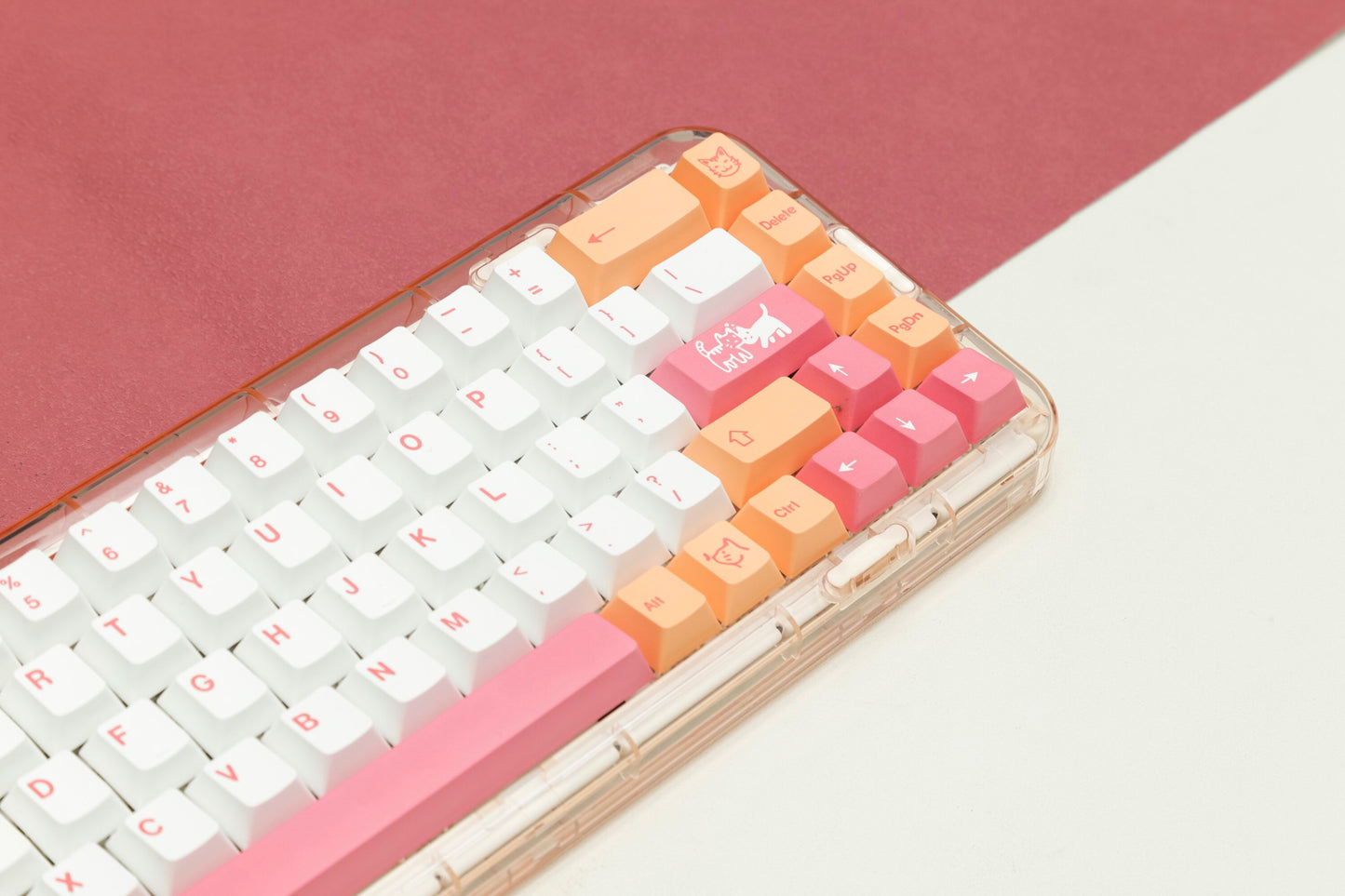 Orange Cat keycaps Cherry Profile