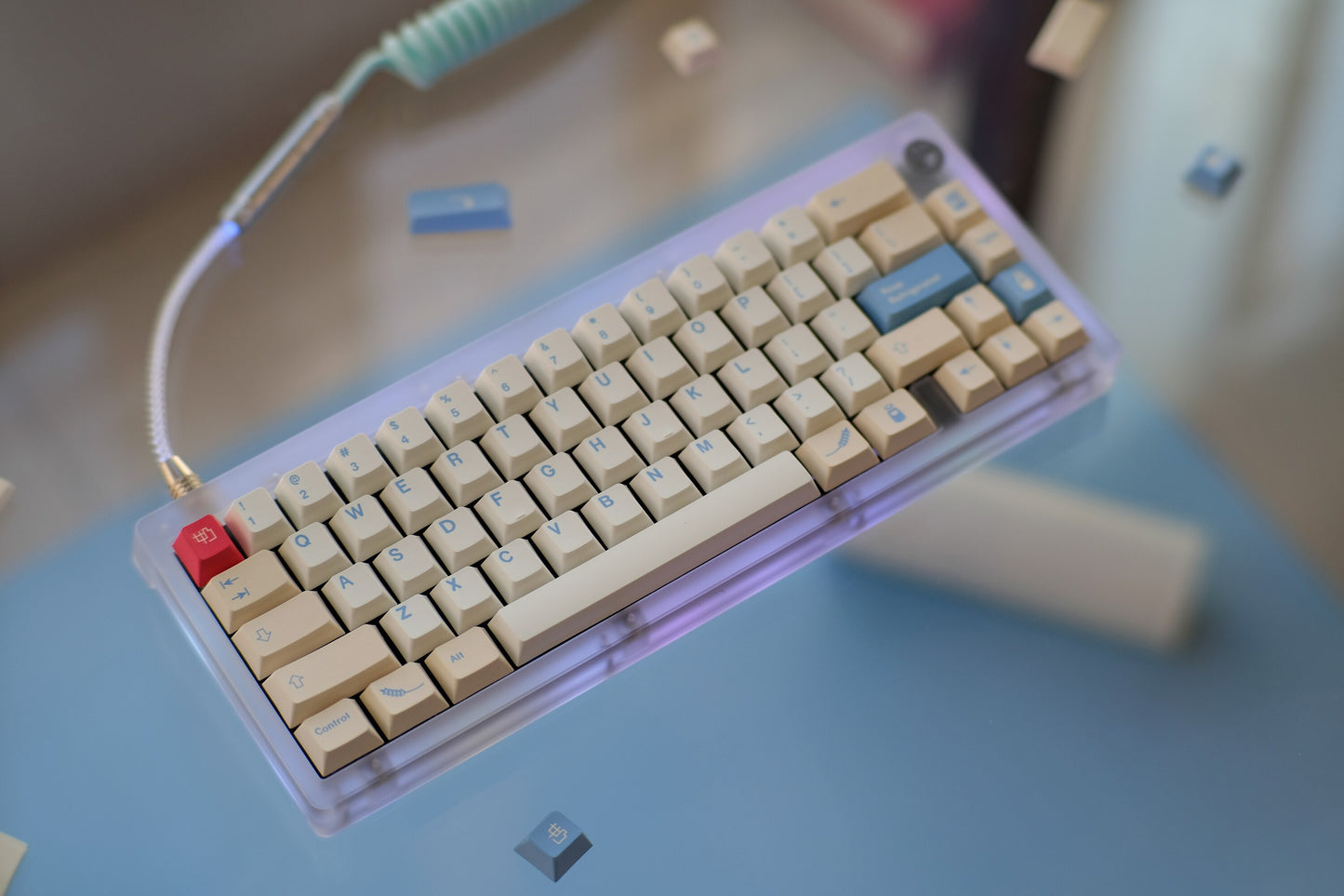 Soy Milk PBT Keycaps Cherry Profile