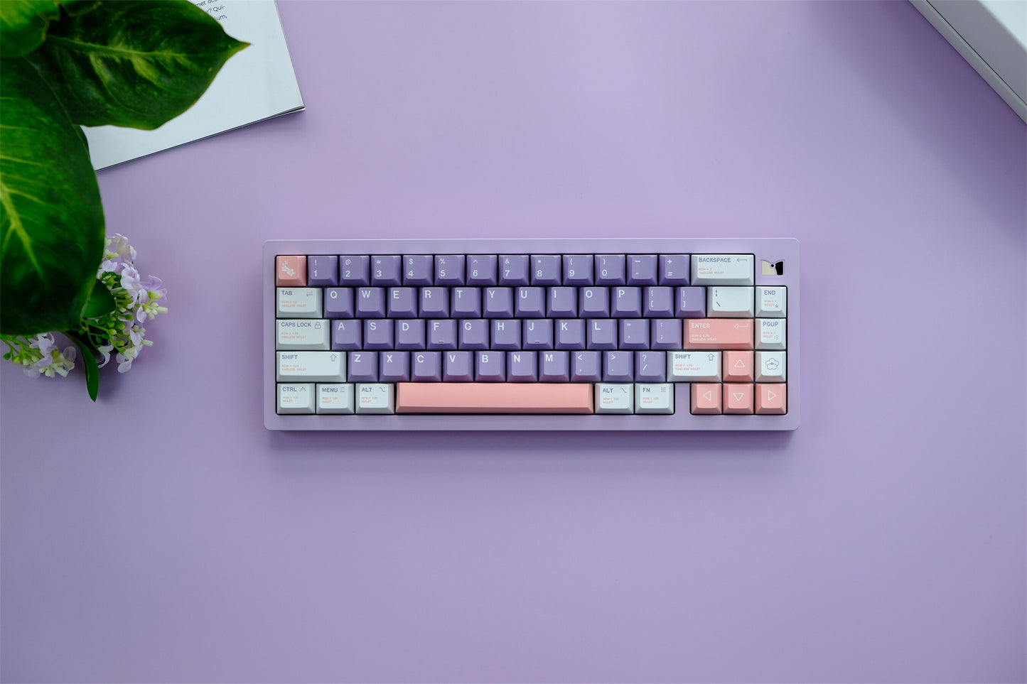 Violet Themed PBT Keycaps cherry profile