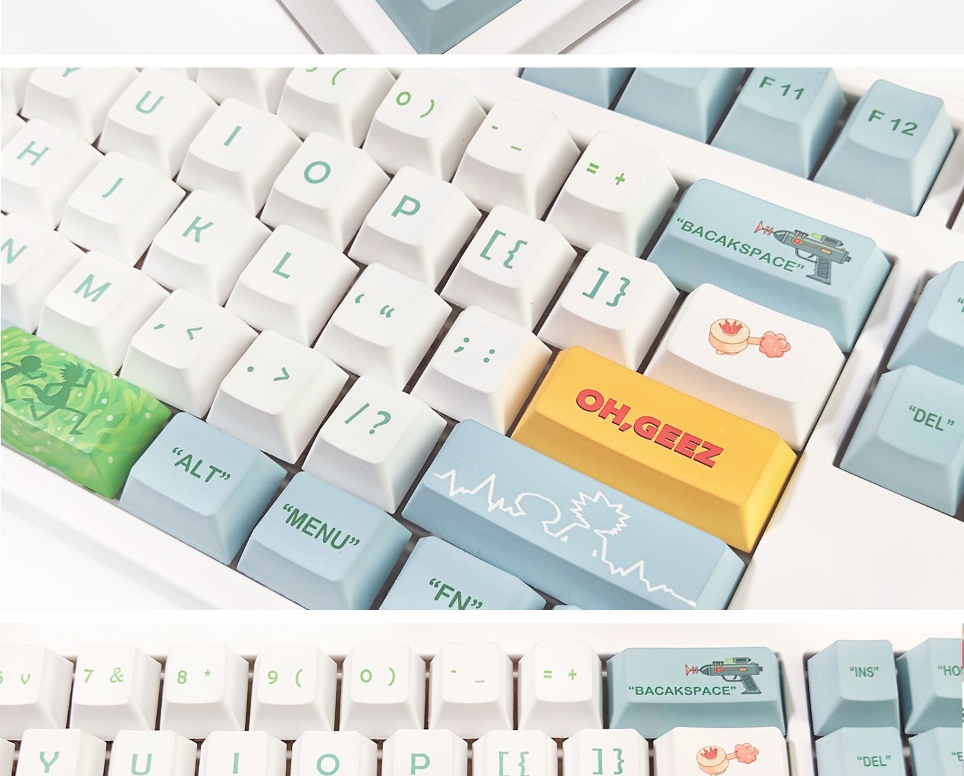 Rick & Morty PBT Keycaps Cherry Profile