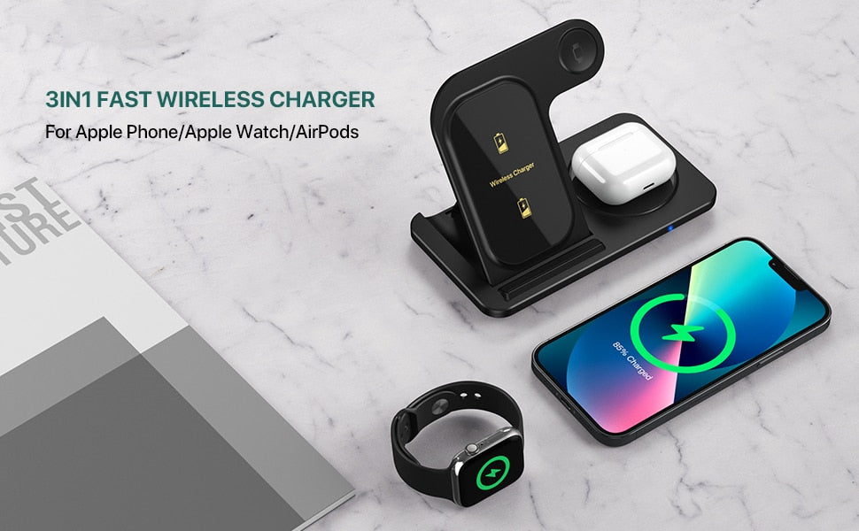 15W 3 in 1 Wireless Charger Stand