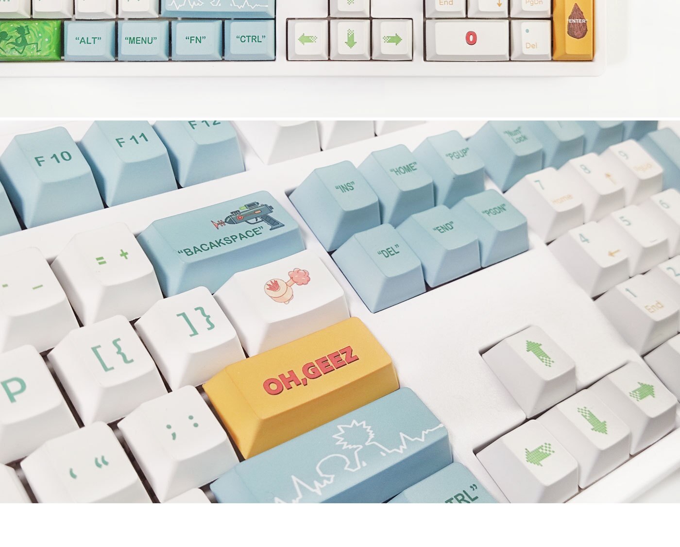 ريك ومورتي PBT Keycaps الملف الشخصي الكرز