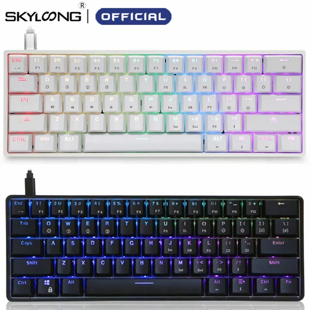 SKYLOONG GK61 لوحة مفاتيح ميكانيكية 60% -OPTICAL-