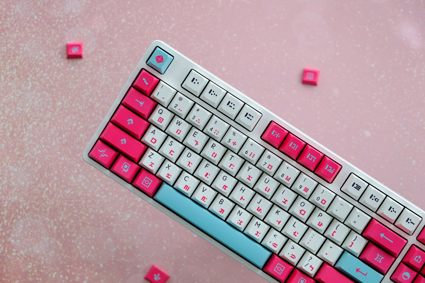 Pink Drifter PBT Keycaps Cherry Profile