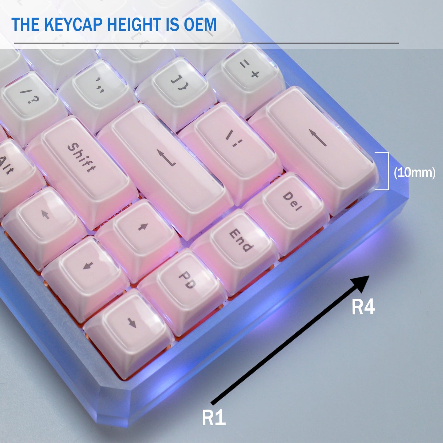 Multicolor Jelly Round OEM Profile Keycaps