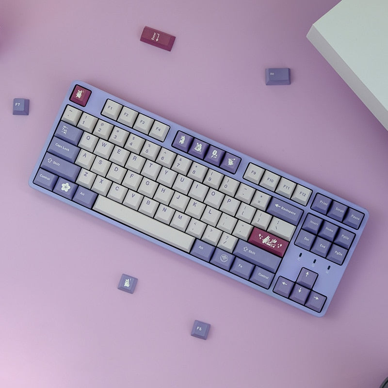 Rabbit cherry profile PBT Keycaps