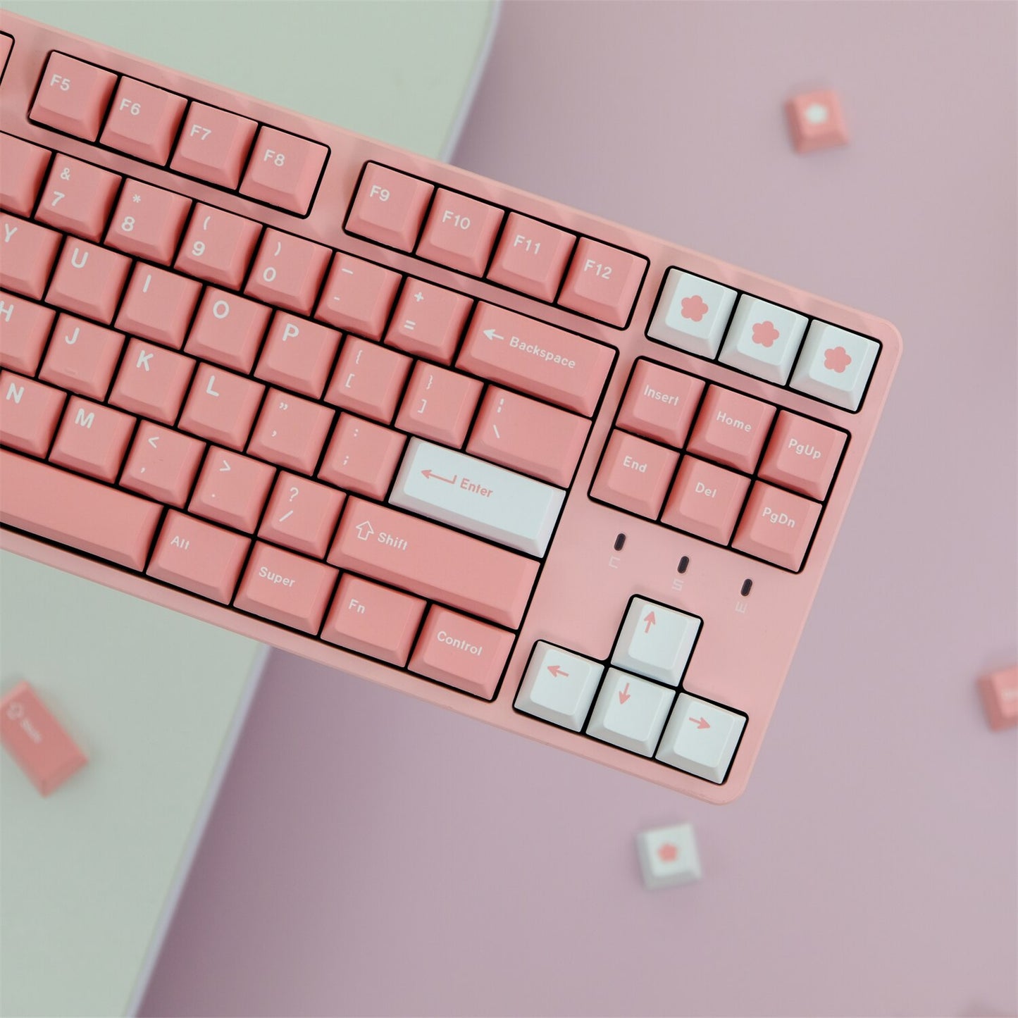 Peach Blossom Cherry Profile Keycaps