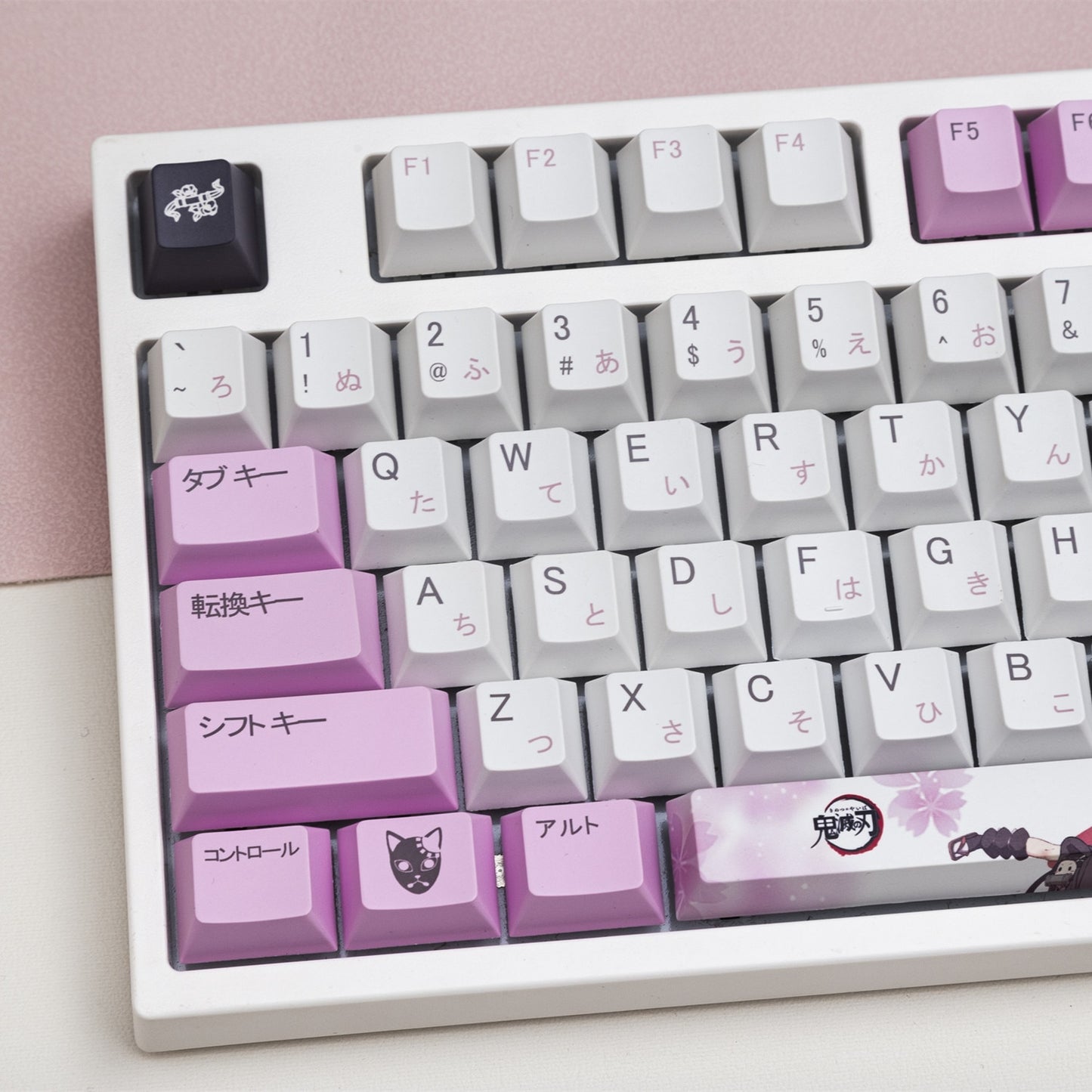 DS Nezuko PBT Keycaps الملف الشخصي الكرز