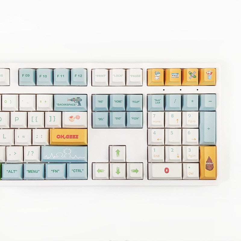 ريك ومورتي PBT Keycaps الملف الشخصي الكرز