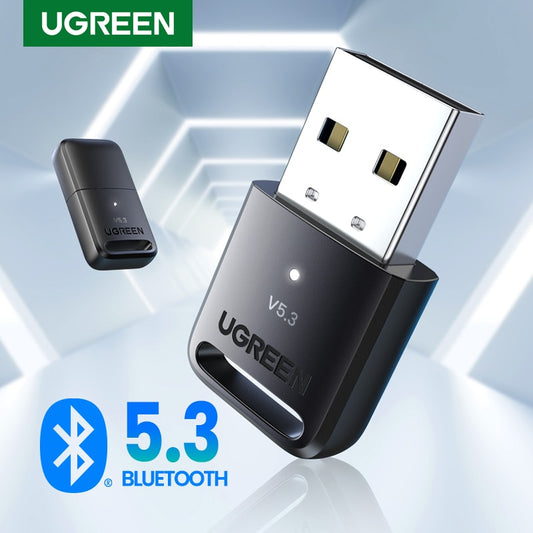 UGREEN USB بلوتوث 5.3 5.0 دونغل محول للكمبيوتر المتكلم لوحة مفاتيح وماوس لاسلكية الموسيقى استقبال الصوت الارسال بلوتوث