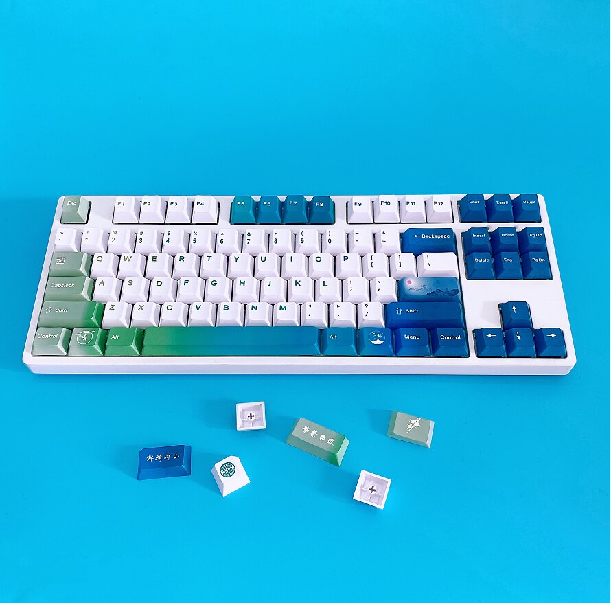 Turquoise Dip PBT Cherry Profile Keycaps