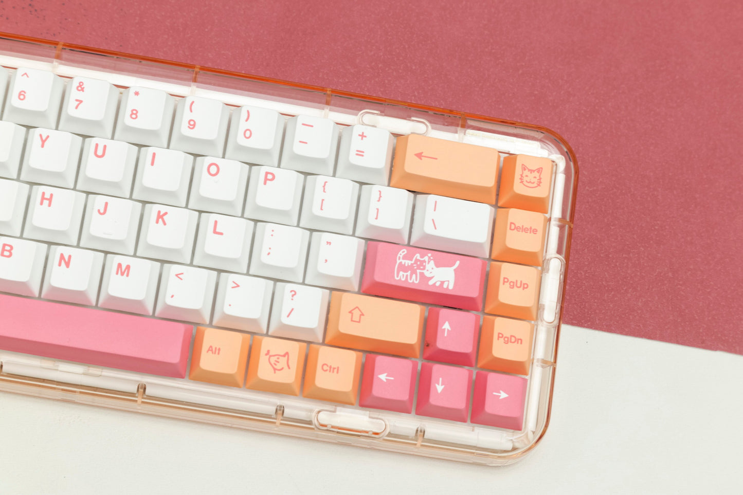 Orange Cat keycaps Cherry Profile