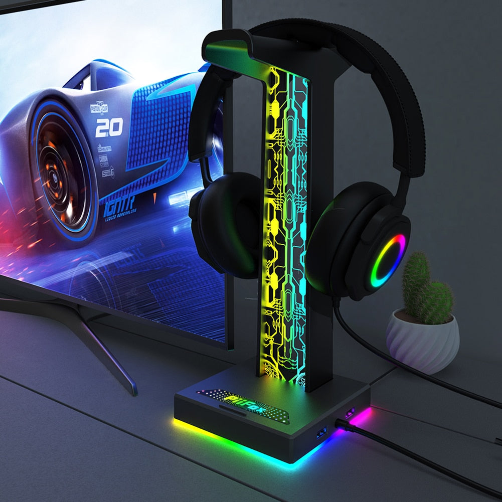 حامل سماعة الألعاب RGB