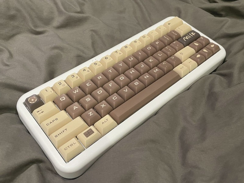 Coffee Latte Keycaps PBT KCA Profile