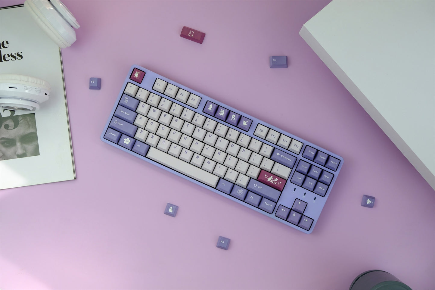 Rabbit cherry profile PBT Keycaps