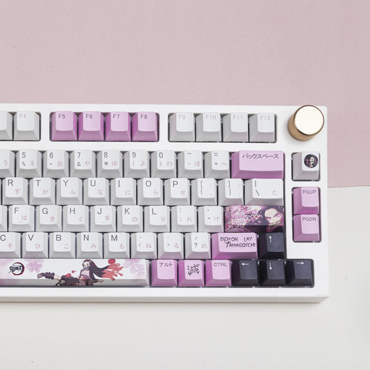 DS Nezuko PBT Keycaps الملف الشخصي الكرز