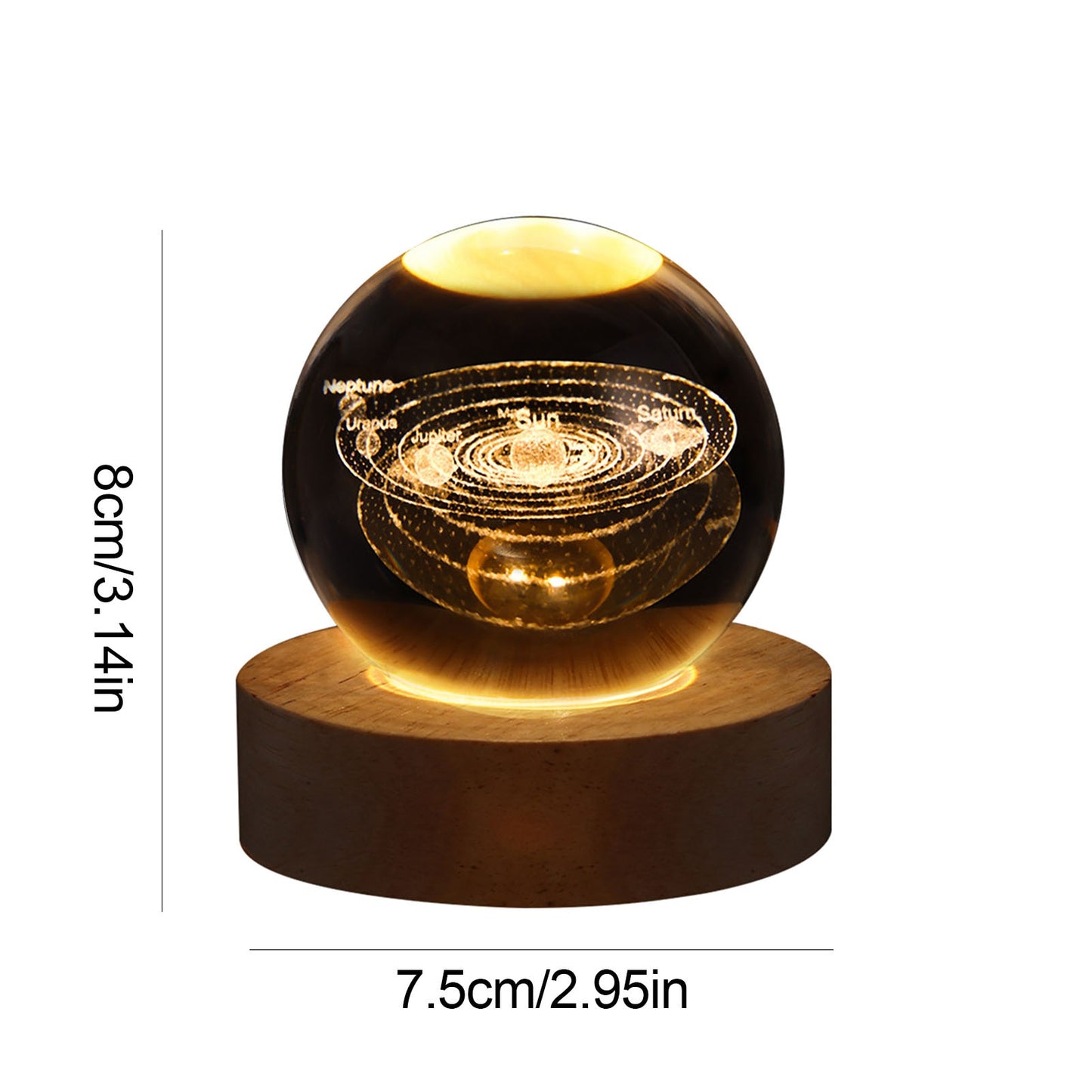 Glowing Planetary Galaxies Crystal Ball Night Lights