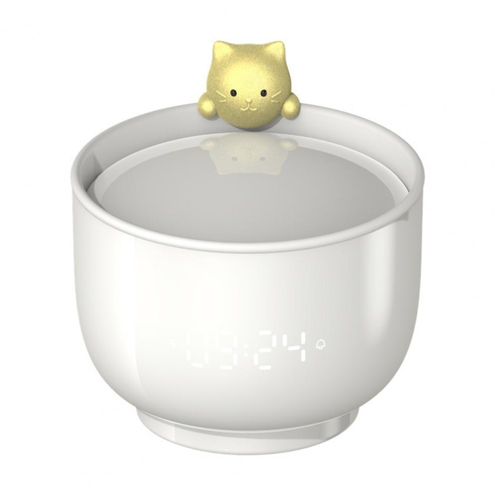 Cat Teacup Lamp Touch Sensor Nightlight with Alarm Clock