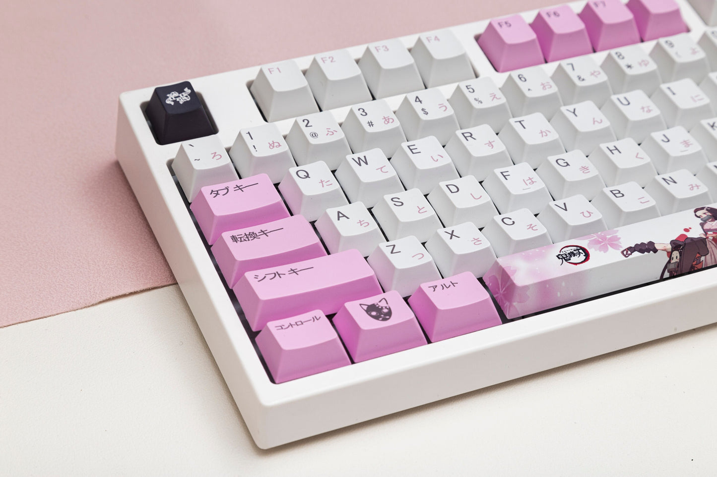 DS Nezuko PBT Keycaps الملف الشخصي الكرز