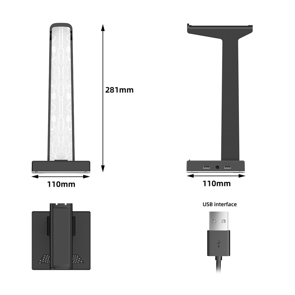 حامل سماعة الألعاب RGB