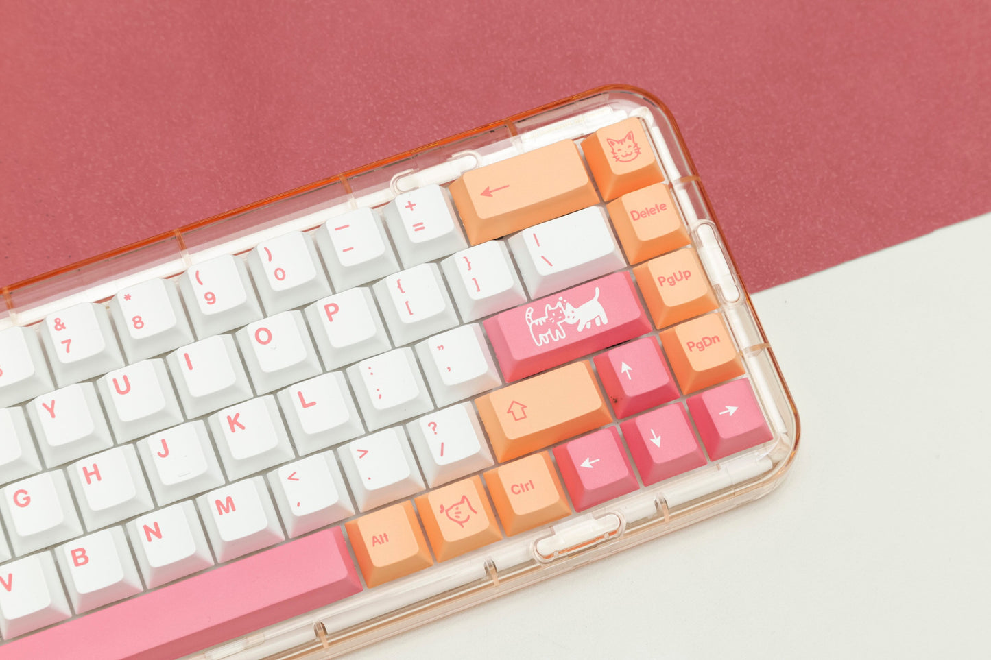 Orange Cat keycaps Cherry Profile