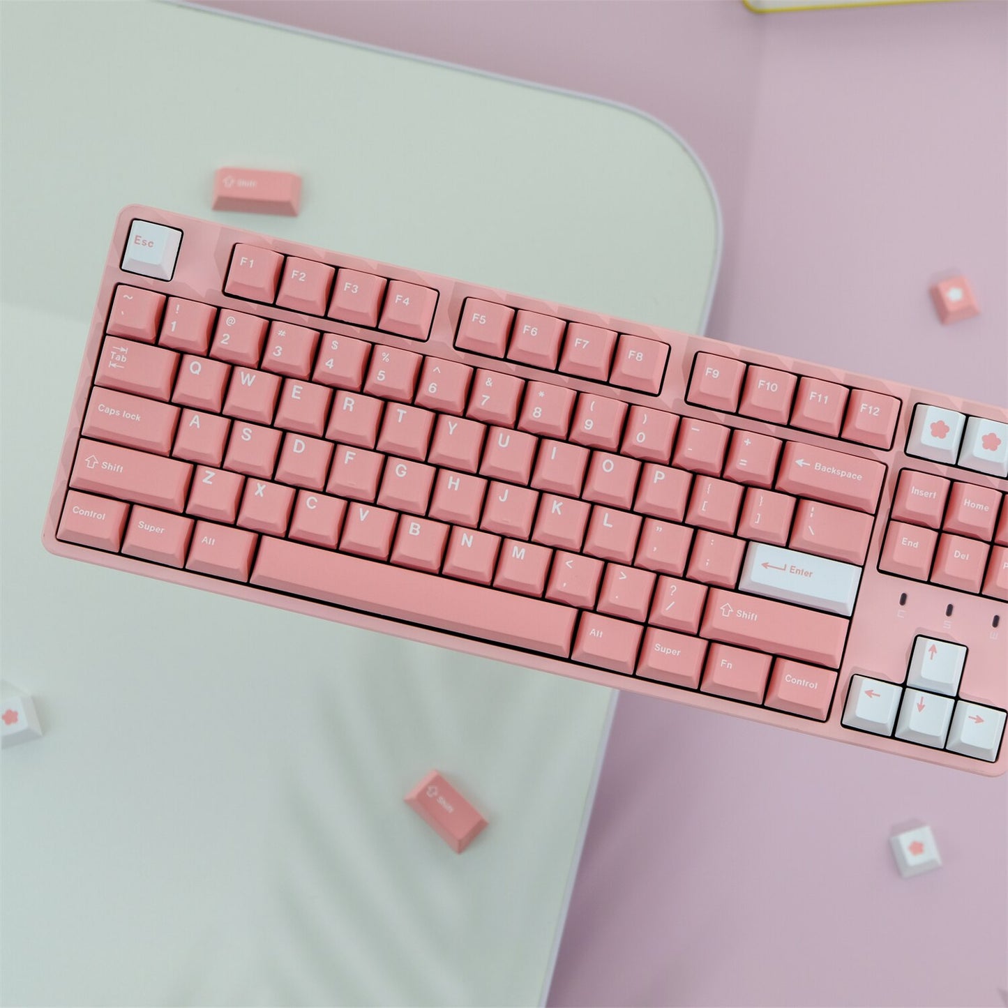 Peach Blossom Cherry Profile Keycaps