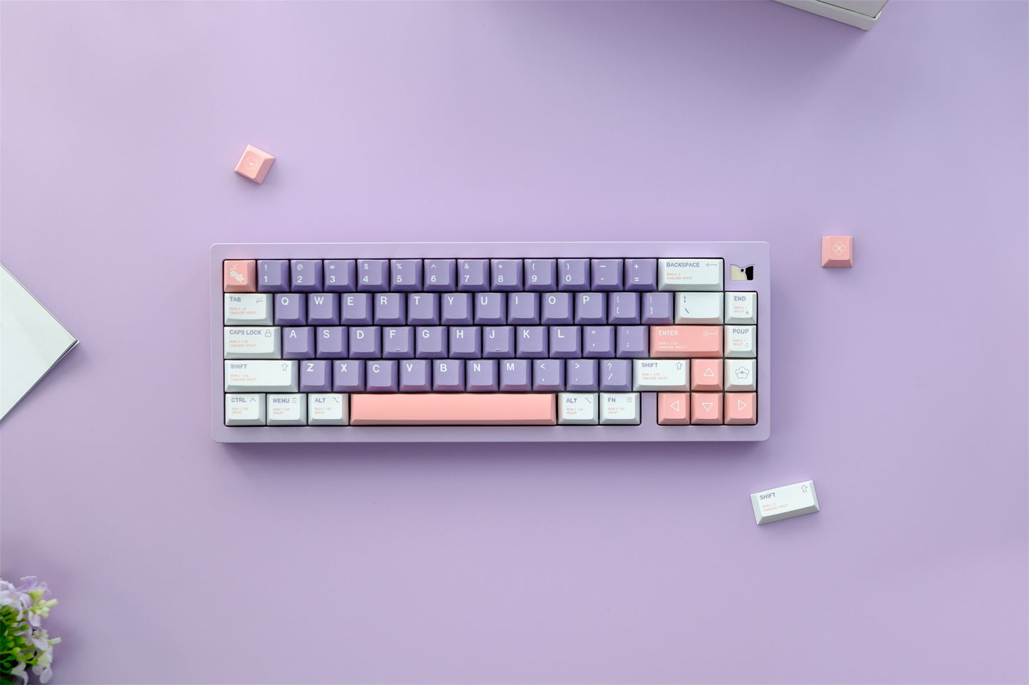 Violet Themed PBT Keycaps cherry profile