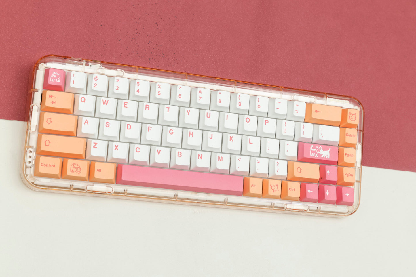 Orange Cat keycaps Cherry Profile