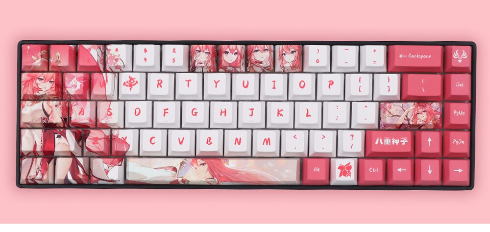 Genshin Yae Kamiko Cherry Profile PBT Keycaps